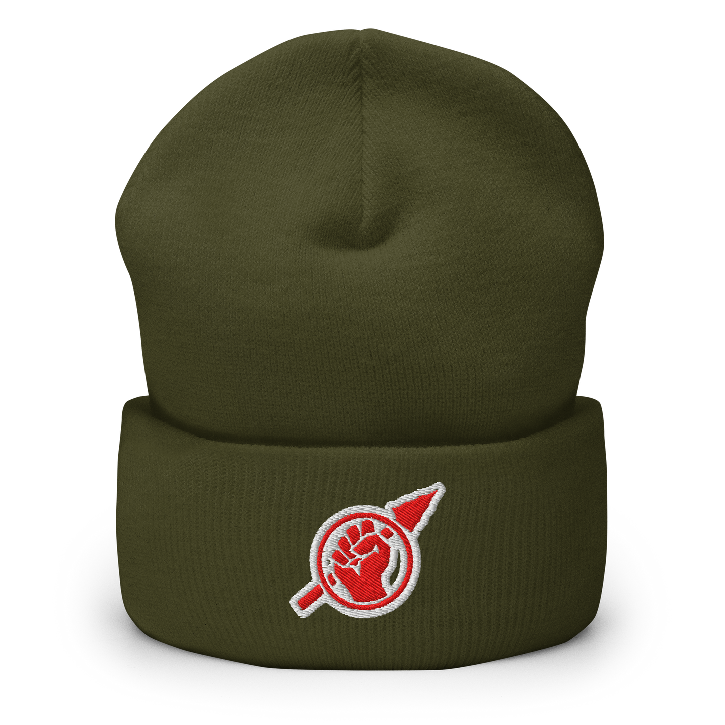 Fist and Spear Hi-Hat Beanie in OliveGreen