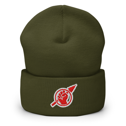 Fist and Spear Hi-Hat Beanie in OliveGreen