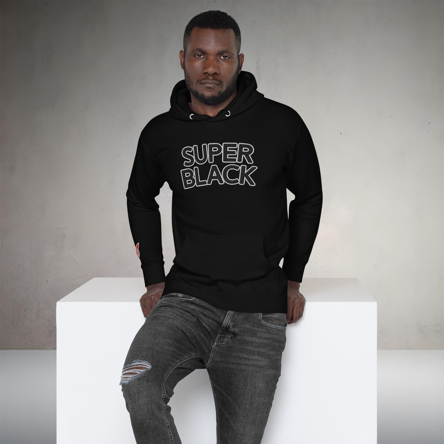 Super Black MMXXV Embroidered Hoodie